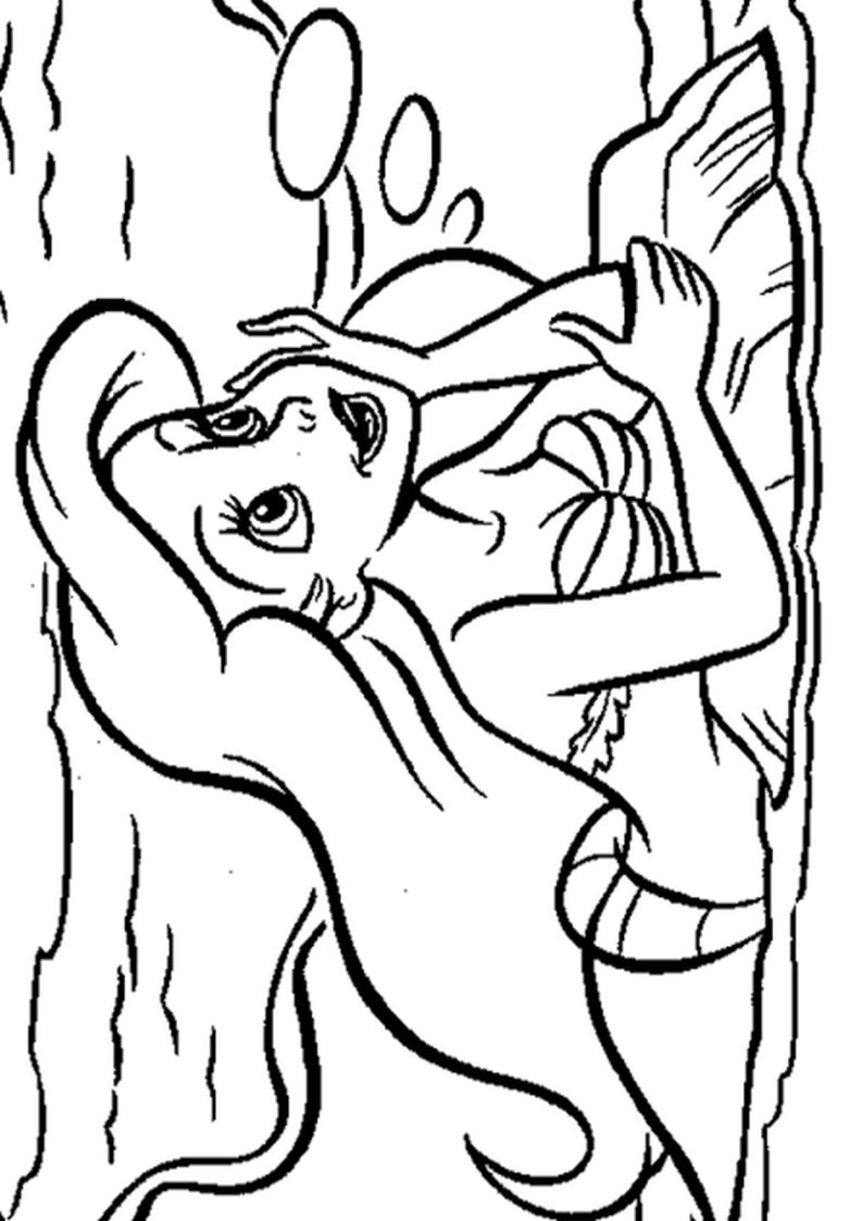 kolorowanka Mała Syrenka z Ariel, obrazek do wydruku i pokolorowania kredkami numer 59